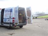 Chris and Matts van parked by Simons jet